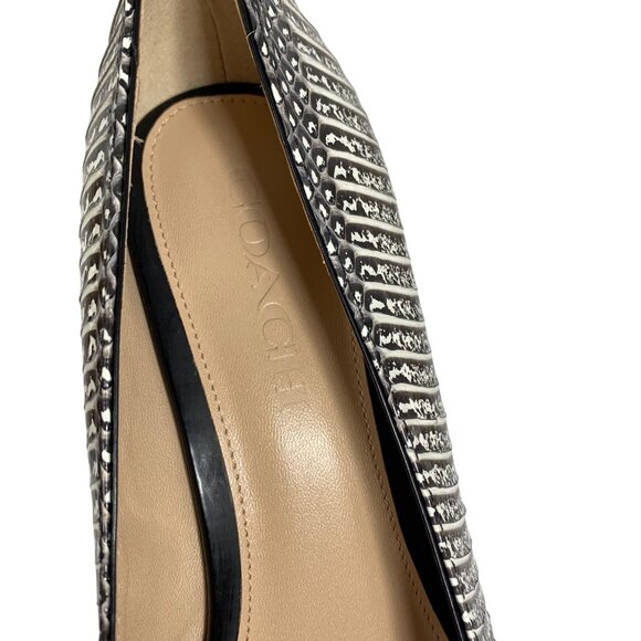 COACH Smith Beadchain Heel Genuine Snakeskin 3.5 Heel Style #Q8930 SZ 8.5 EUC - Picture 8 of 10